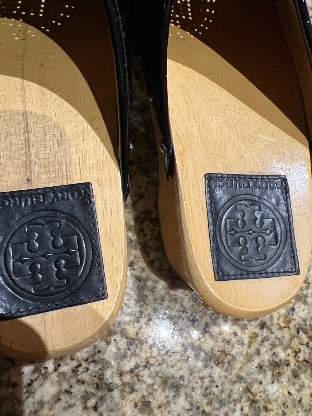 Tory Burch Black Patent Leather Studded Clogs - Picture 12 of 12